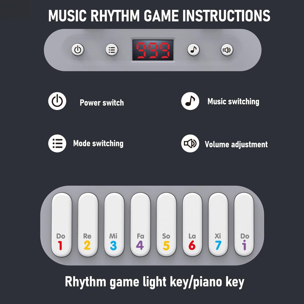 Music Rythem Game Machine|Handheld Fast Push Electronic Piano Toy with Music and Light