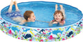 4 Ft Kids Paddling Pool - Easy Setup Pool With Rigid Sides (No Inflating)