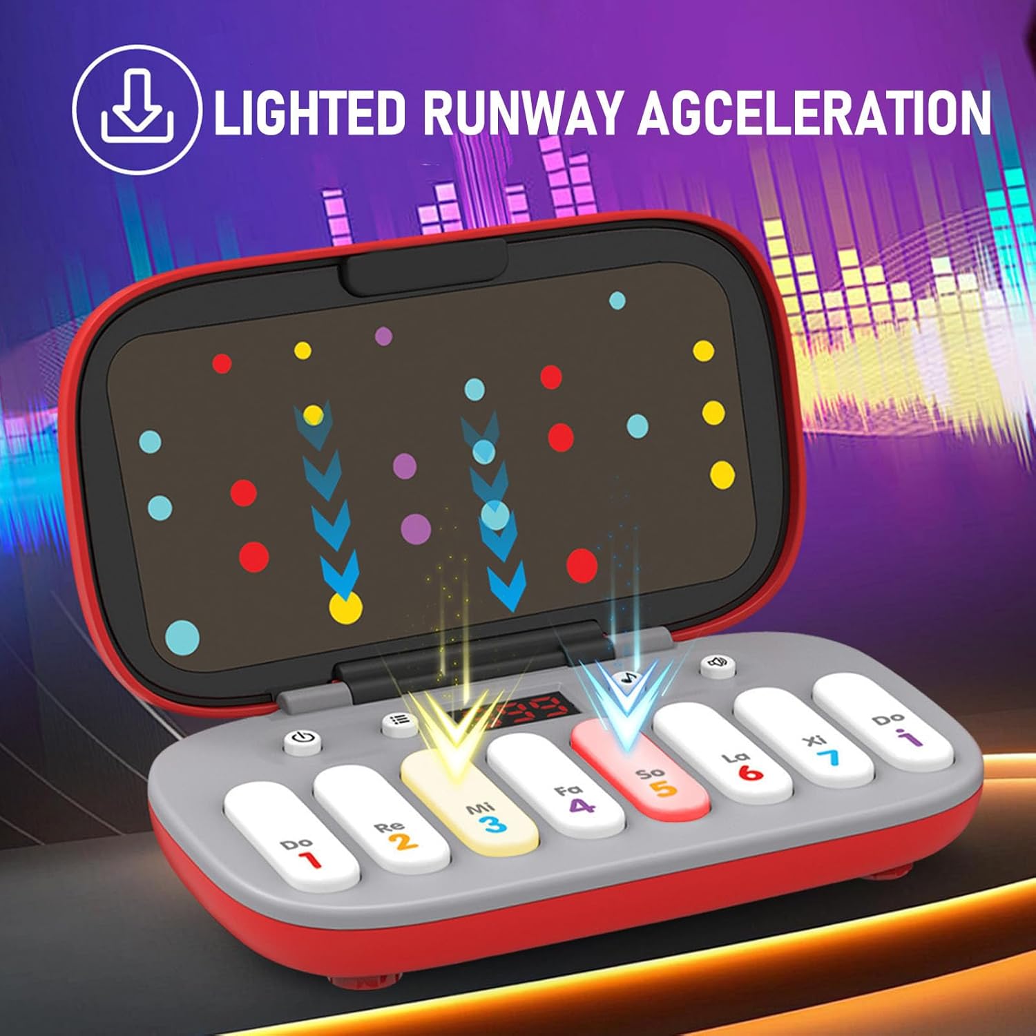 Music Rythem Game Machine|Handheld Fast Push Electronic Piano Toy with Music and Light