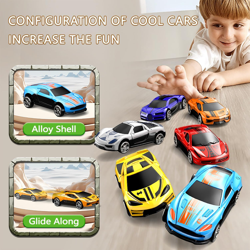 Dinosaur Truck Toy Garage, Racetrack, Transforming into a Dinosaur with Wings,