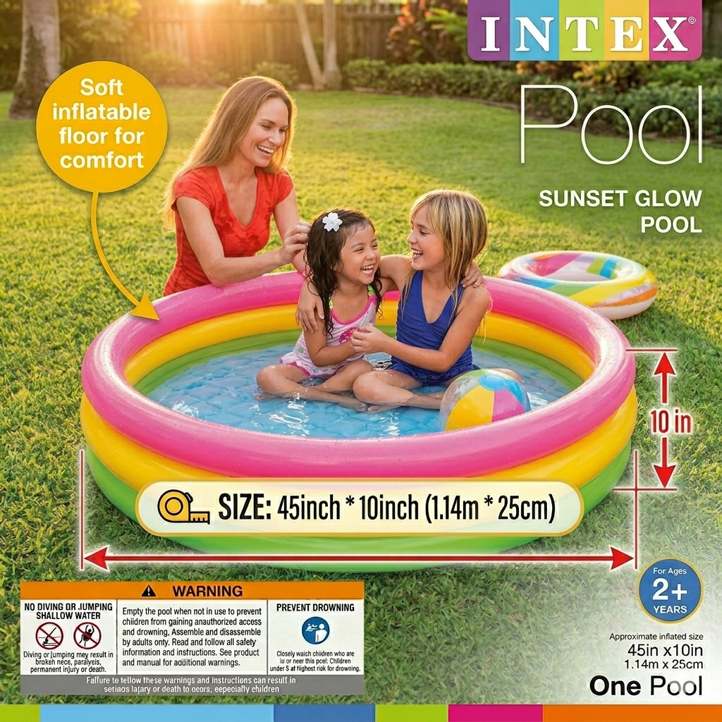INTEX Inflatable Baby Pool – 1.14m x 25cm (45" x 10")
