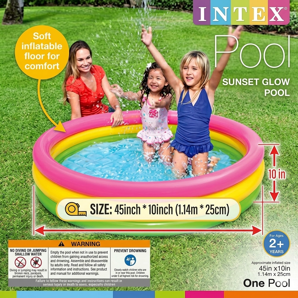 INTEX Inflatable Baby Pool – 1.14m x 25cm (45" x 10")