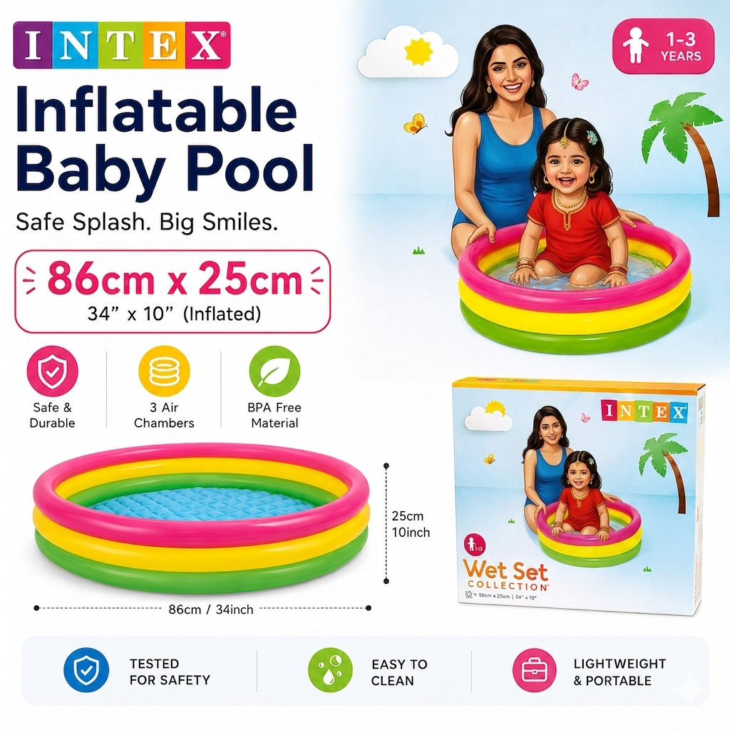 INTEX Inflatable Baby Pool – 86cm x 25cm (34" x 10")