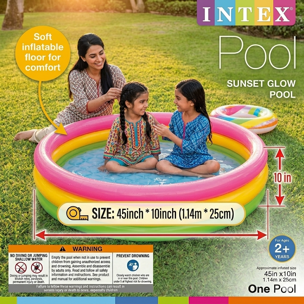 INTEX Inflatable Baby Pool – 1.14m x 25cm (45" x 10")