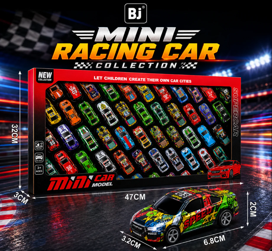 Mini Alloy Metal Racing Car Collection - 50 Pcs Set