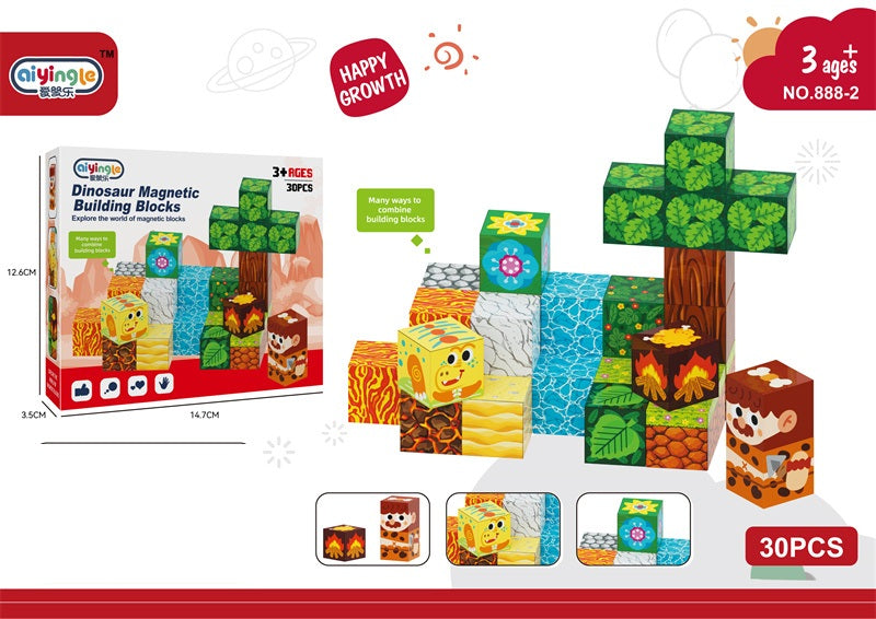 Dinosaur Magnetic Building Blocks Set (30 PCS / 56 PCS)