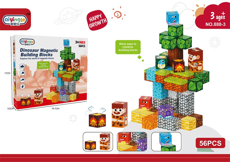 Dinosaur Magnetic Building Blocks Set (30 PCS / 56 PCS)