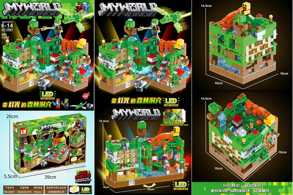 Minecraft Green fortress 501 item with light